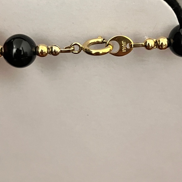 Vintage Signed JAPAN Black Brown Tensha Flowers Beads Beaded 31" Necklace. - Picture 11 of 13